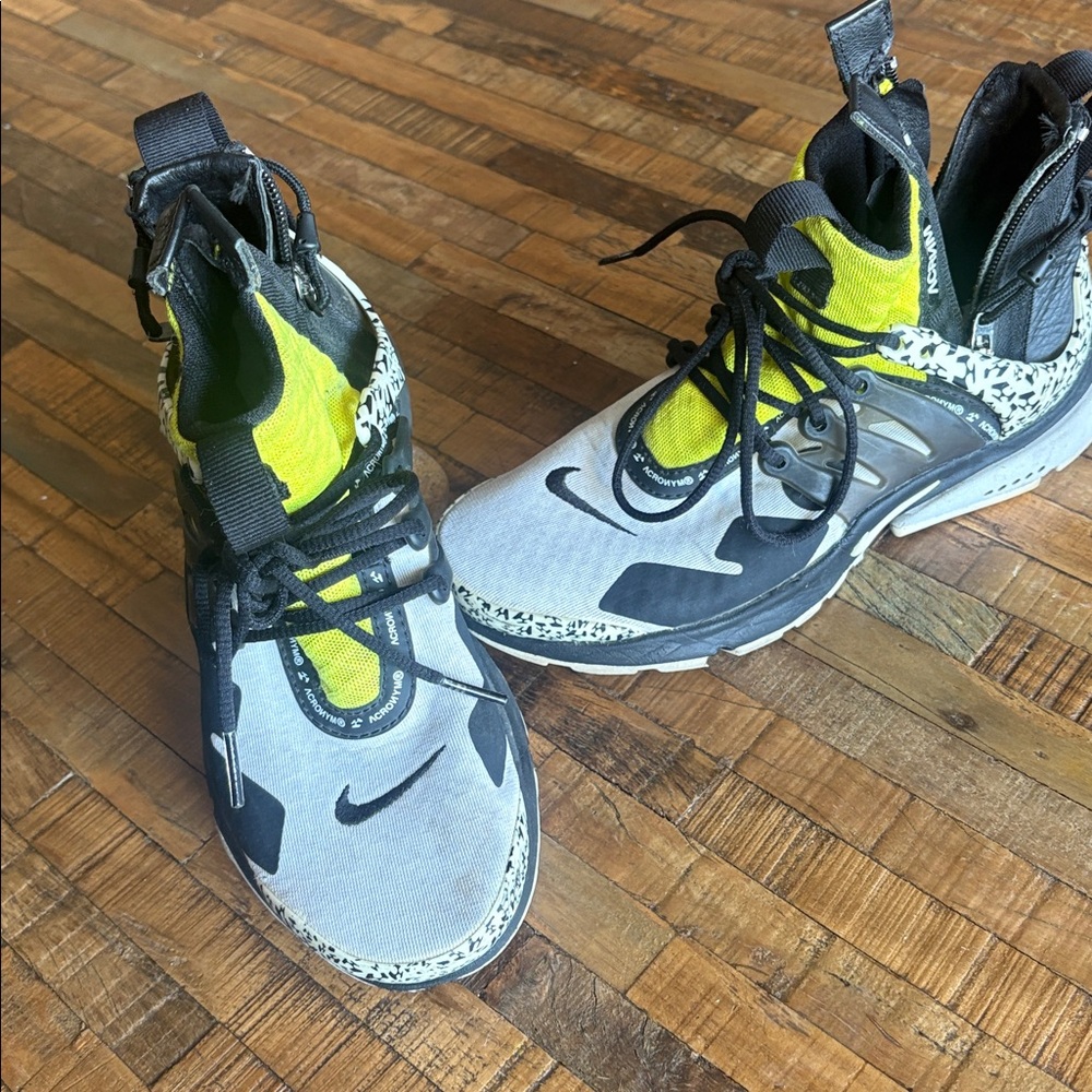 Nike Air Presto Mod x Acronym Dynamic Yellow Black White GS size 4